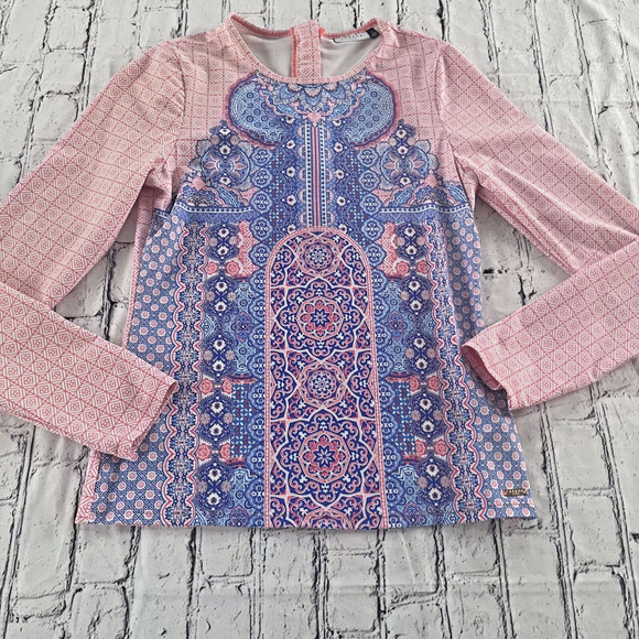 Cabana Life Other - CABANA LIFE Rash Guard Top Small Long Sleeve Tropical Swimsuit Cover Up